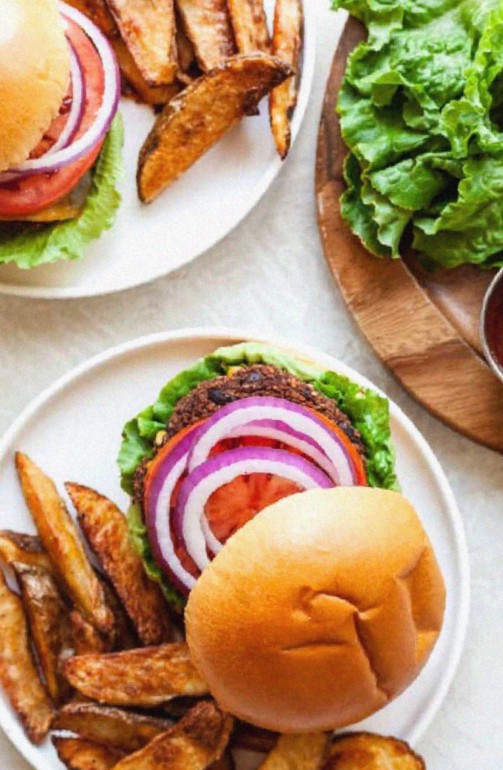 Black Bean Burger with Avocado Whip