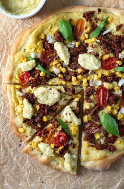 Vegan Creamed Corn Pizza