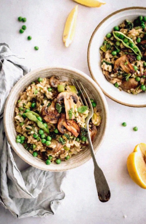 Mushroom Pea Risotto