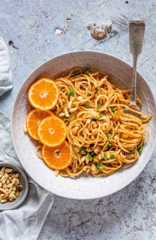 Harissa Pasta with Oranges