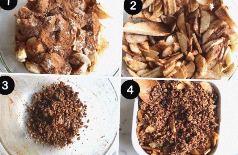 Steps to Make Healthy Apple Crisp with Granola Topping