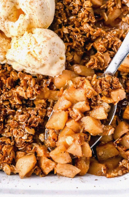 Healthy Apple Crisp with Granola Topping