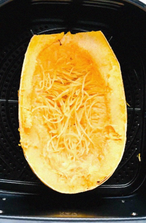 Spaghetti Squash in Air Fryer Basket