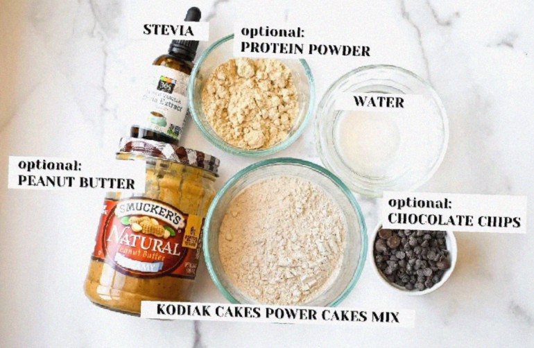 Ingredients for Kodiak Cakes Pancake in a Mug