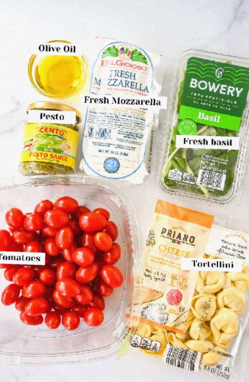 Ingredients for Pesto Tortellini Salad