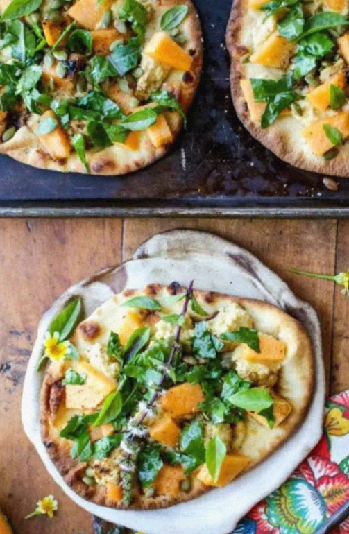 Cantaloupe Basil Flatbread Pizza