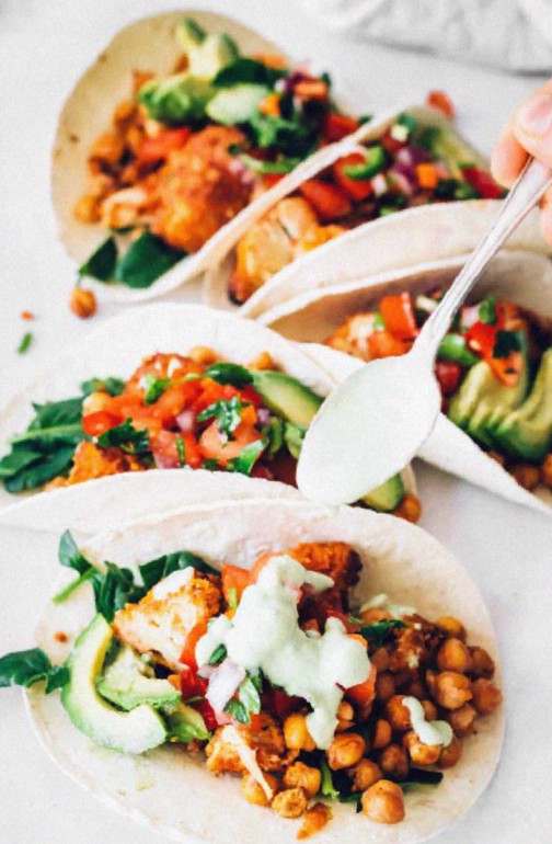 Cauliflower Buffalo Tacos