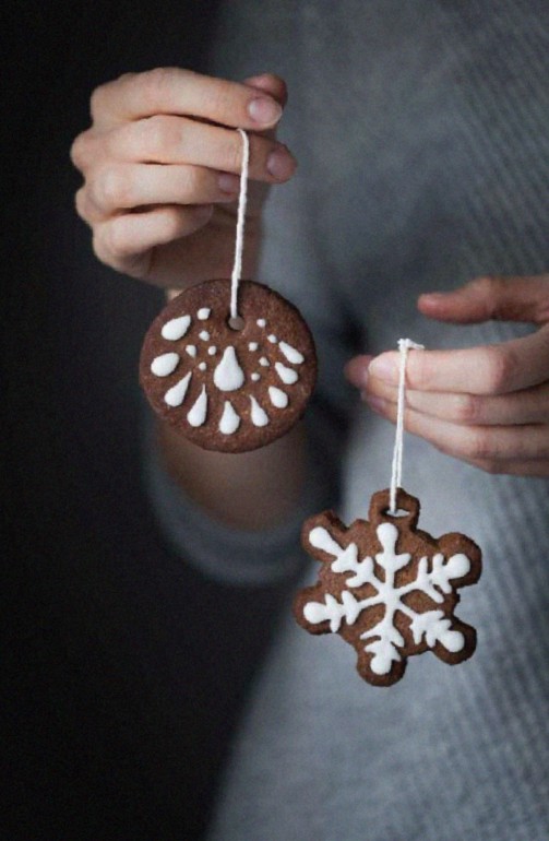 Edible Gingerbread Cookie Ornaments