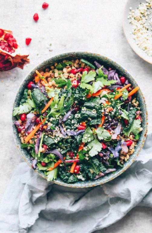 Warm Lentil & Kale Winter Salad