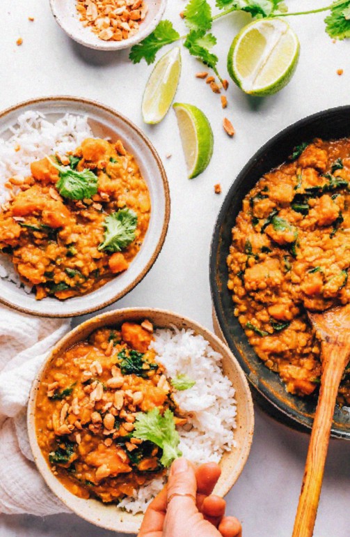 Satay Sweet Potato Lentil Curry