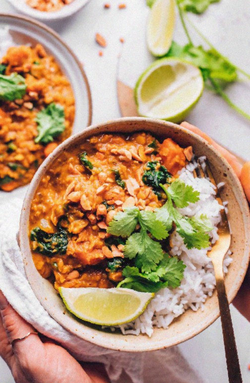 Satay Sweet Potato Lentil Curry