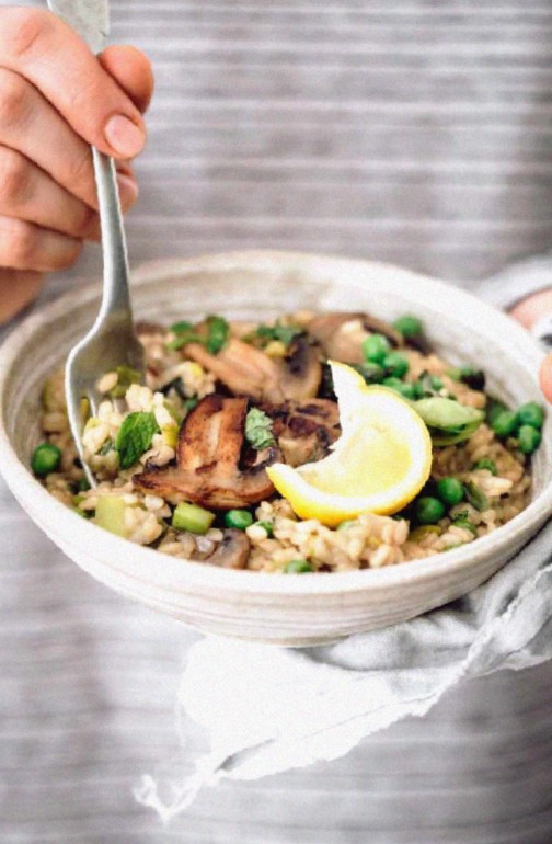 Mushroom Pea Risotto