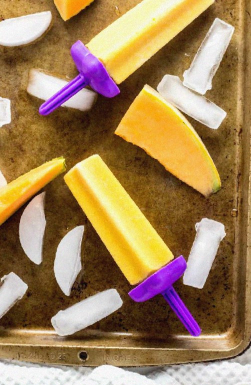 Creamy Cantaloupe Popsicles